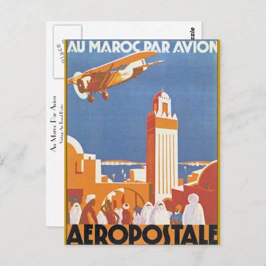Au Maroc Par Avion Briefkaart (Voorkant / Achterkant)
