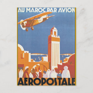 Au Maroc Par Avion Briefkaart