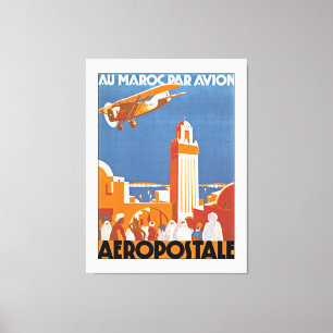 Au Maroc Par Avion Canvas Afdruk