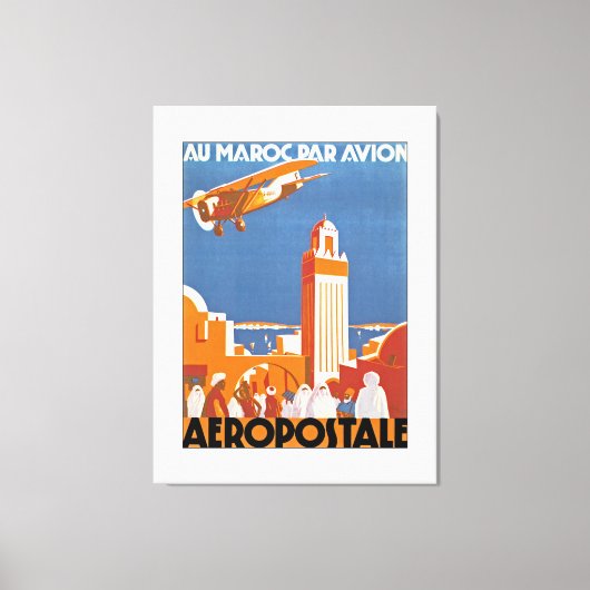 Au Maroc Par Avion Canvas Afdruk (Voorkant)