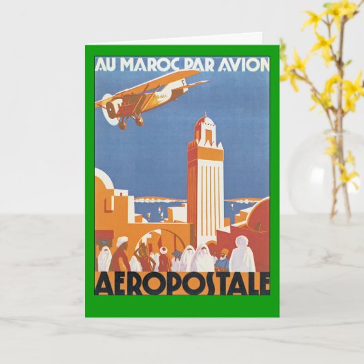 Au Maroc Par Avion Kaart (Gele Bloem)