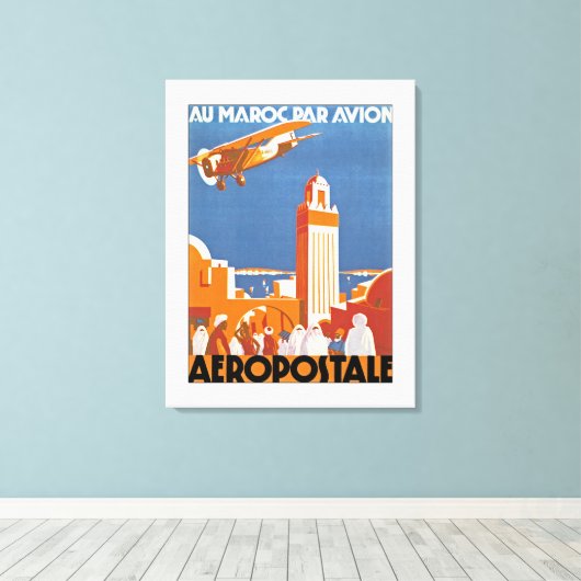 Au Maroc Par Avion - m Canvas Afdruk (Insitu (Houten vloer))