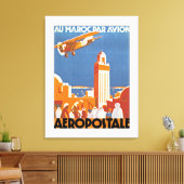 Au Maroc Par Avion - m Canvas Afdruk (Insitu (Woonkamer))