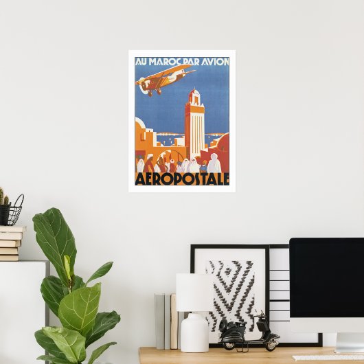 Au Maroc Par Avion Poster (Thuiskantoor)