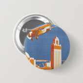 Au Maroc Par Avion Ronde Button 5,7 Cm (Voorkant /achterkant)