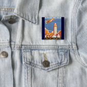 Au Maroc Par Avion Vierkante Button 5,1 Cm (In situ)