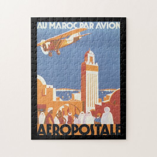 Au Maroc Par Avion Vintage Travel Poster Legpuzzel (Verticaal)