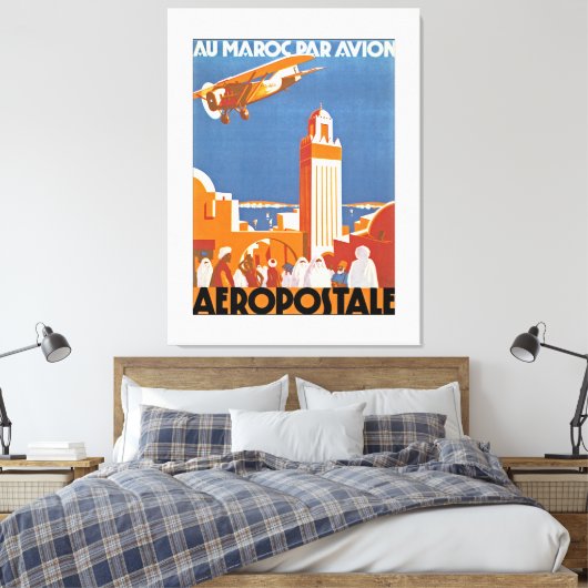 Au Maroc Par Avion - XL Canvas Afdruk (Insitu (Slaapkamer))