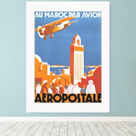Au Maroc Par Avion - XL Canvas Afdruk (Insitu (Houten vloer))