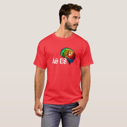 Au OS Autistic Pride Rainbow Brain T-Shirt (Voorkant volledig)