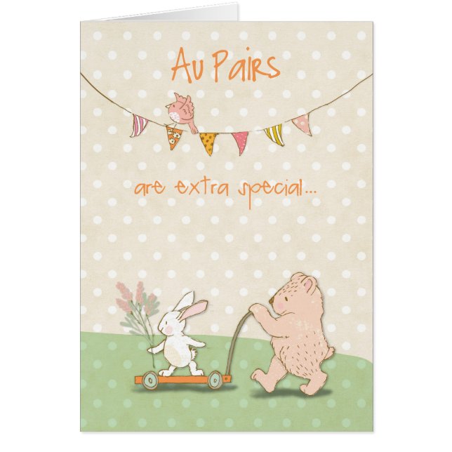 Au Pair Bedankt Beer en Bunny (Voorkant)