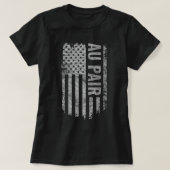 Au Pair USA Flag Distressed design T-shirt (Design voorkant)