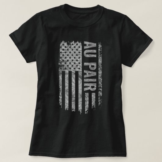 Au Pair USA Flag Distressed design T-shirt (Design voorkant)