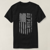 Au Pair USA Flag Distressed design T-shirt (Design voorkant)