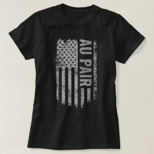 Au Pair USA Vlag Vervuild ontwerp T-shirt