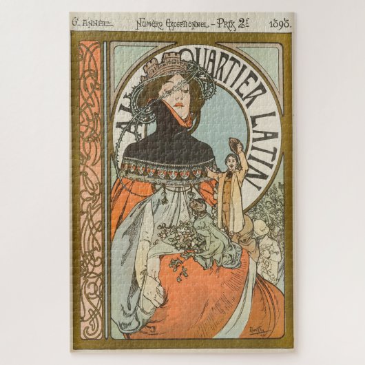 Au Quartier Latijn door Alphonse Mucha Legpuzzel (Verticaal)
