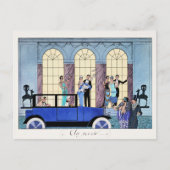 Au Revoir, 1920 Art Deco-illustratie Briefkaart (Voorkant)