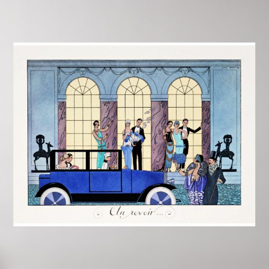 Au Revoir, 1920 Art Deco-illustratie Poster (Voorkant)