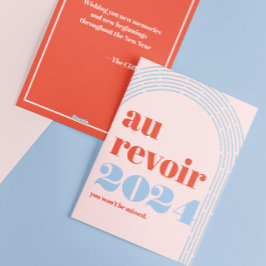 Au Revoir 2024 Je zult niet missen Nieuwjaar Kaart