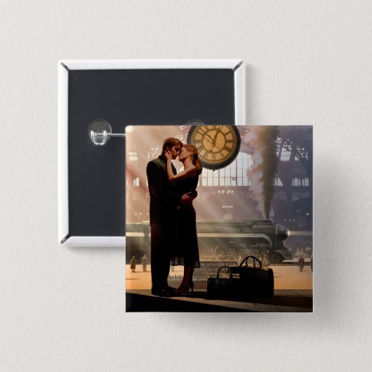 Au Revoir 2 Vierkante Button 5,1 Cm (Voorkant /achterkant)