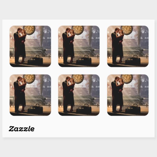 Au Revoir Vierkante Sticker (Vel)