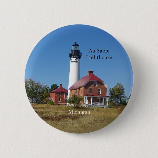 Au Sable Lighthouse-knop Ronde Button 5,7 Cm (Voorkant)