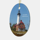 Au Sable Lighthouse Oval oranament Keramisch Ornament (Links)