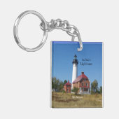 Au Sable Lighthouse-sleutelketen Sleutelhanger (Voorkant Links)