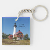 Au Sable Lighthouse-sleutelketen Sleutelhanger (Achterkant)