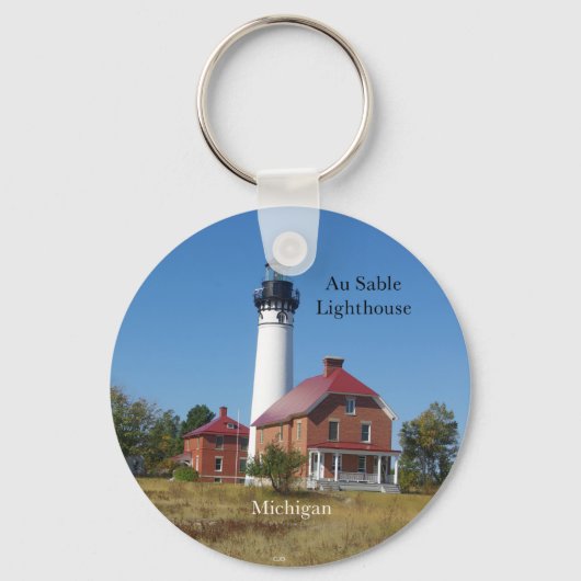 Au Sable Lighthouse-sleutelketen Sleutelhanger (Voorkant)