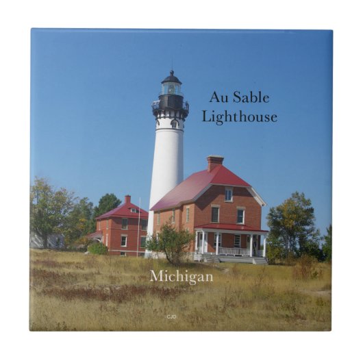 Au Sable Lighthouse tile Tegeltje (Voorkant)