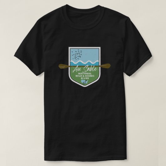 Au Sable National Wild and Schilderachtig River Mi T-shirt (Design voorkant)