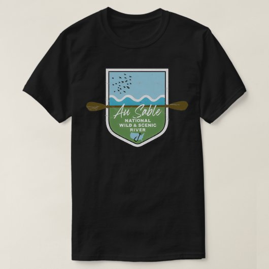 Au Sable National Wild and Schilderachtig River Mi T-shirt (Design voorkant)