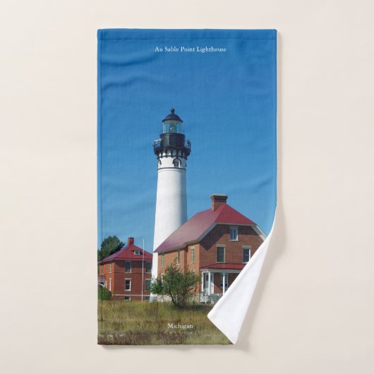 Au Sable Point Lighthouding-handdoekset Bad Handdoek (Handdoek)