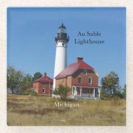 Au Sable Point Lighthouse glass onderzetter Glazen Onderzetter