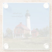 Au Sable Point Lighthouse glass onderzetter Glazen Onderzetter (Achterkant)