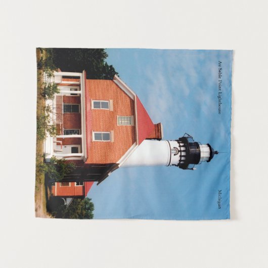 Au Sable Point Lighthouse groot Wandkleed (Voorkant (horizontaal))