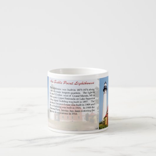 Au Sable Point Lighthouse history espresso mok (Voorkant)