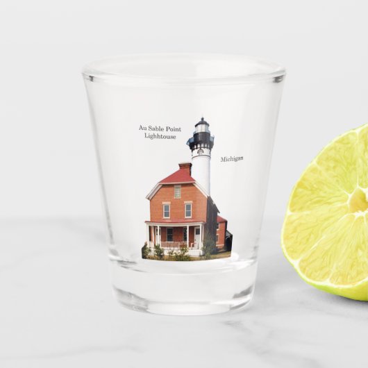 Au Sable Point Lighthouse shot glass Shot Glas (Voorkant)