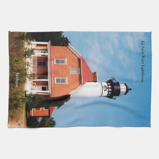 Au Sable Point Lighthouse Theedoek (Horizontaal)