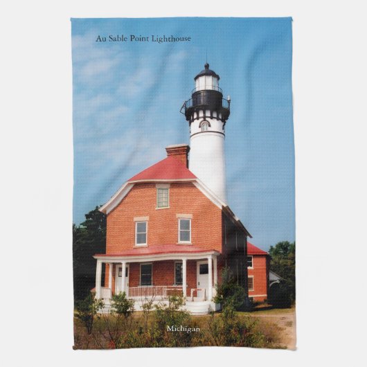 Au Sable Point Lighthouse Theedoek (Verticaal)
