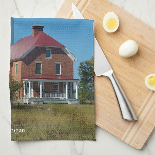 Au Sable Point Lighthouse Theedoek (Quarter Fold)