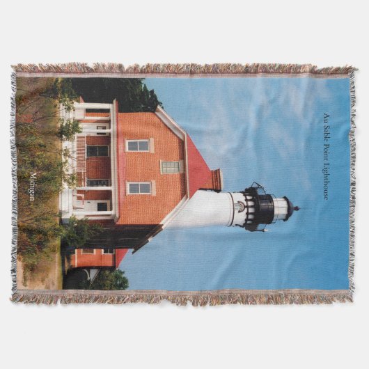 Au Sable Point Lighthouse Throw deken (Voorkant)