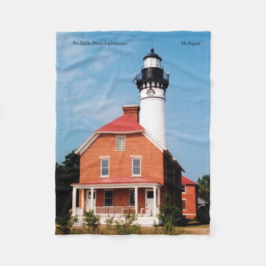 Au Sable Point-vuurtoren Fleece Deken (Voorkant)