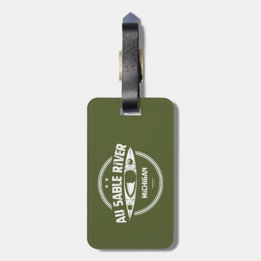 Au Sable River Michigan Kayaking Bagagelabel (Achterkant verticaal)