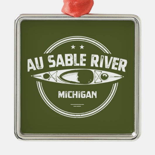 Au Sable River Michigan Kayaking Metalen Ornament (Voorkant)