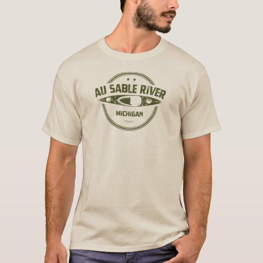 Au Sable River Michigan Kayaking T-shirt (Voorkant)