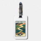 Au Sable River Michigan kleuren Bagagelabel (Achterkant verticaal)