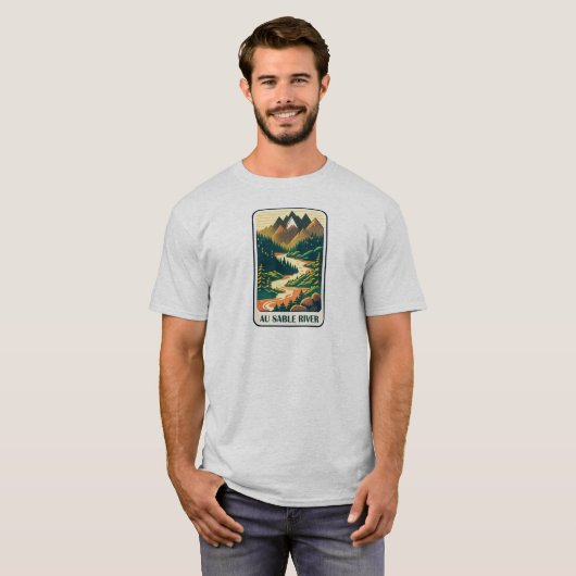 Au Sable River Michigan kleuren T-shirt (Voorkant volledig)