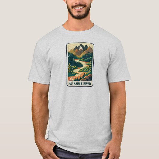 Au Sable River Michigan kleuren T-shirt (Voorkant)